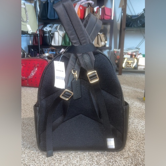 Coach leather court back pack black